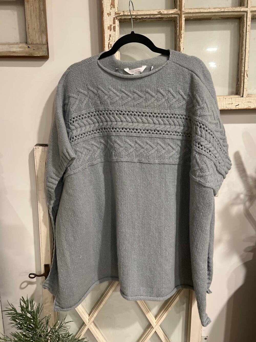 NWT Lauren Conrad one size gray sweater poncho